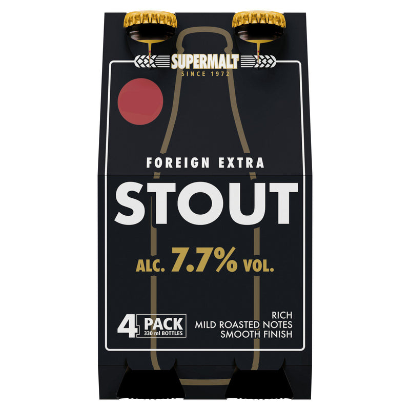 Supermalt Foreign Extra Stout beer 4 x 330ml (British brand)