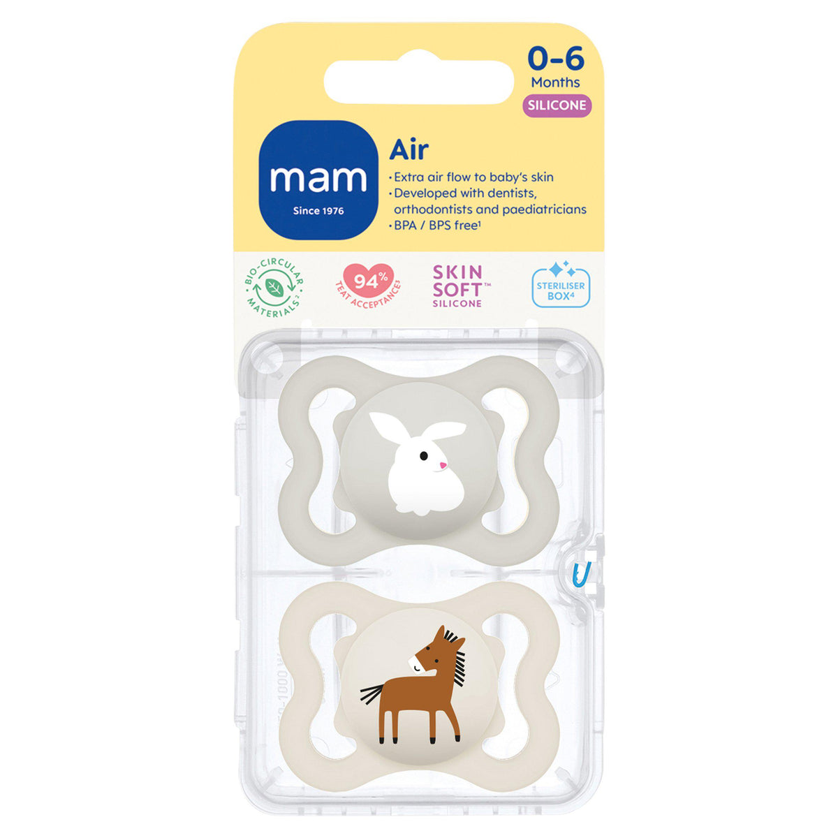 MAM Air Silicone soother 0-6 months - British product