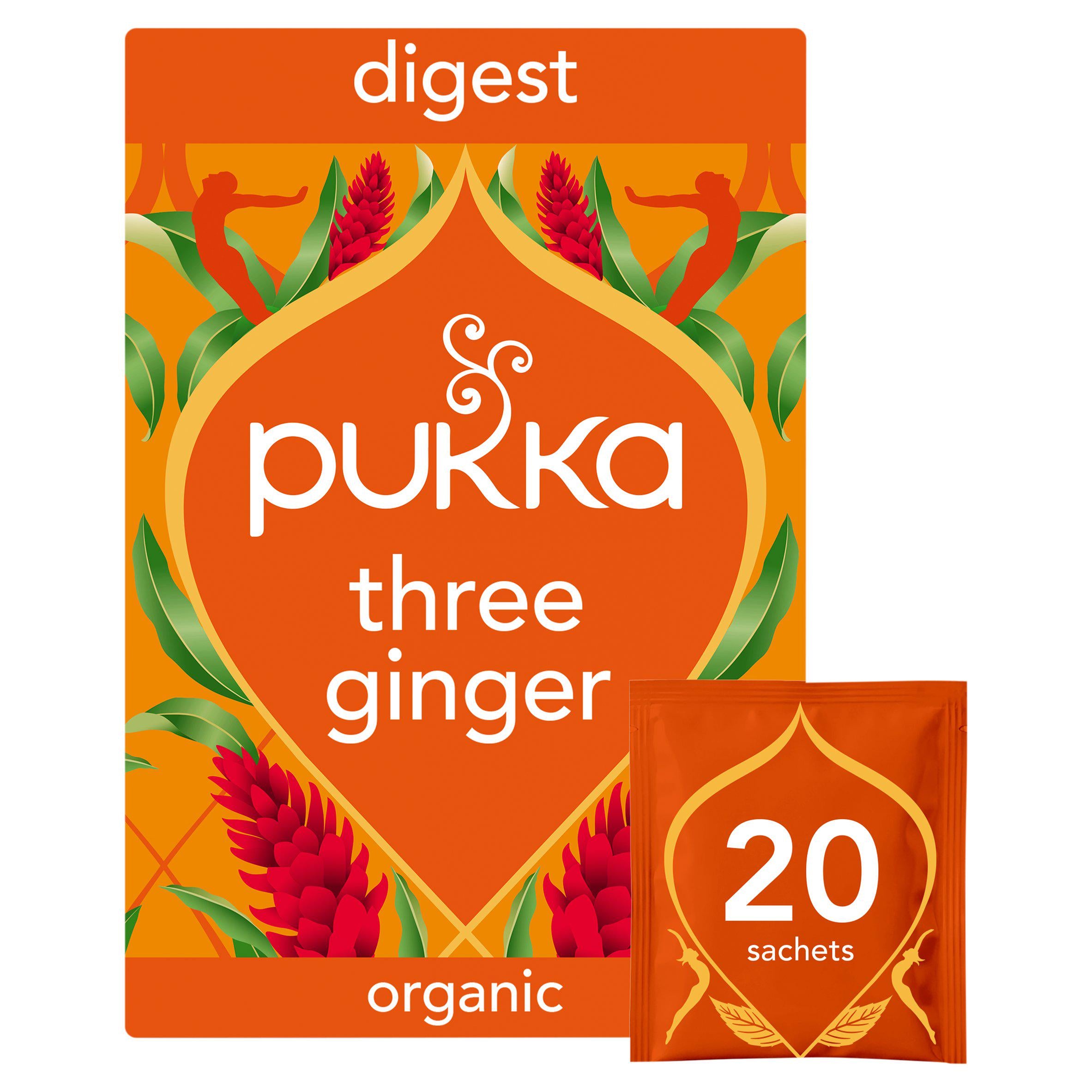 Pukka Three Ginger Tea organic herbal tea bags 20-pack (British brand)