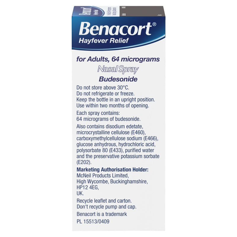 Benacort hayfever nasal spray 64mcg 60 doses, UK version