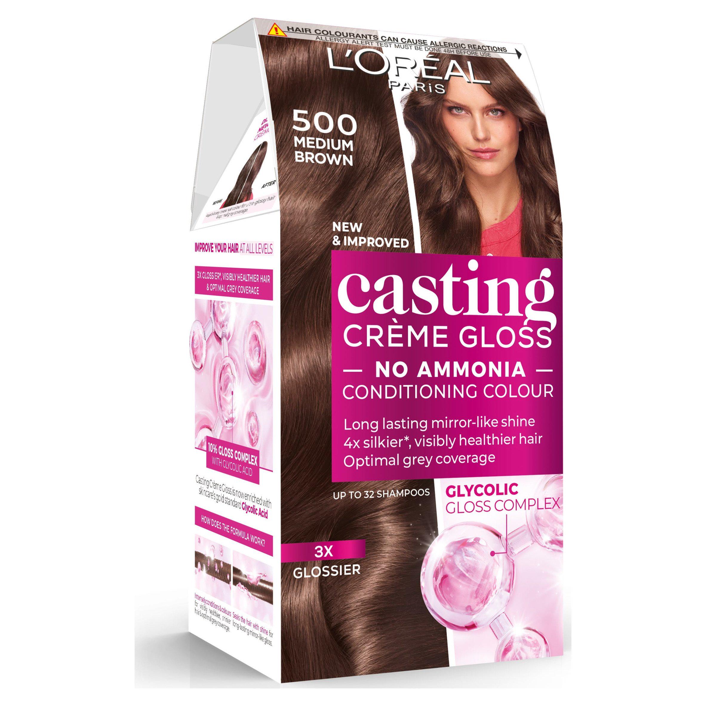 L'Oreal Paris hair gloss light brown shade 500, UK version