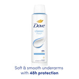 Dove classic antiperspirant deodorant spray 150ml - British product