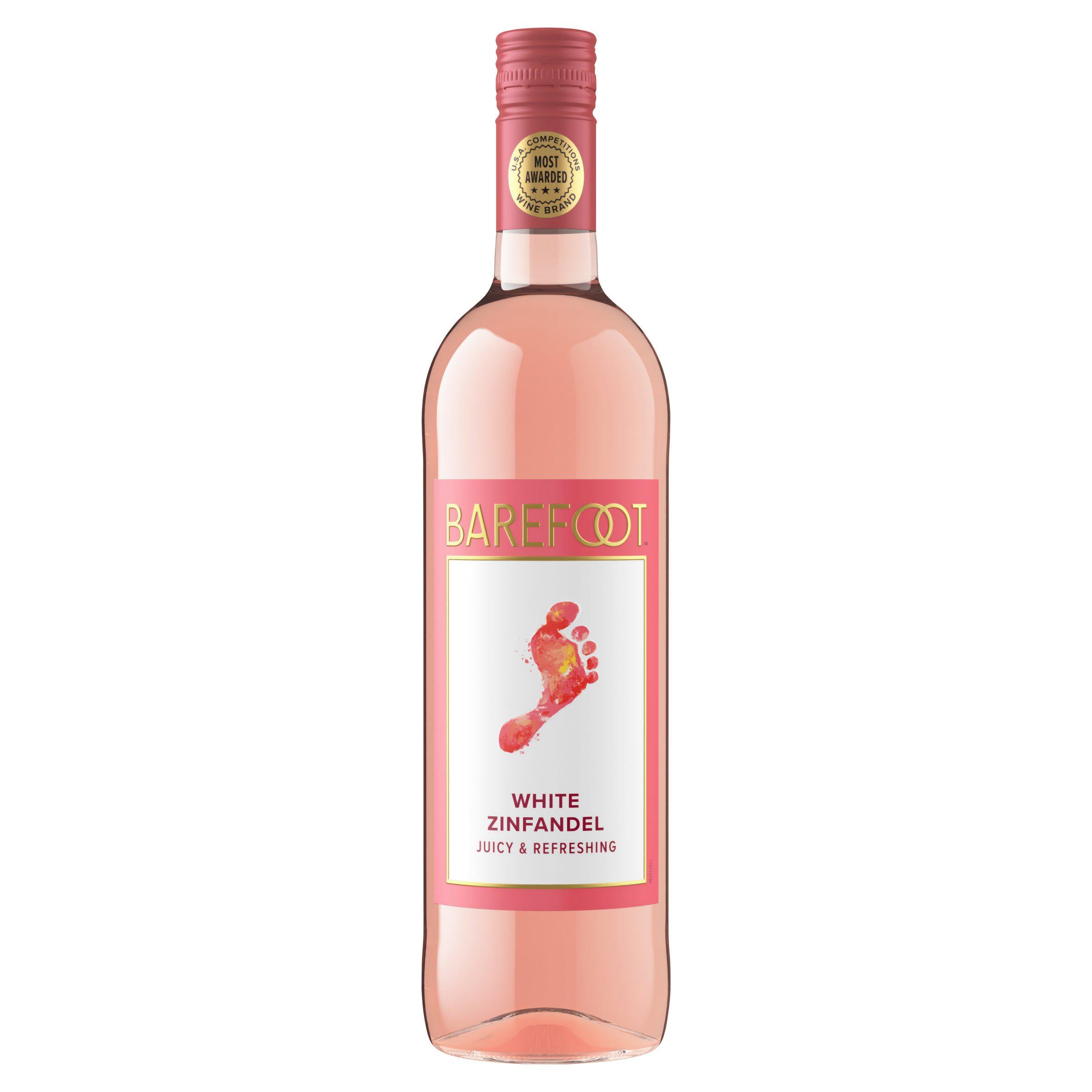 Barefoot White Zinfandel Rosé wine 75cl, imported from the UK