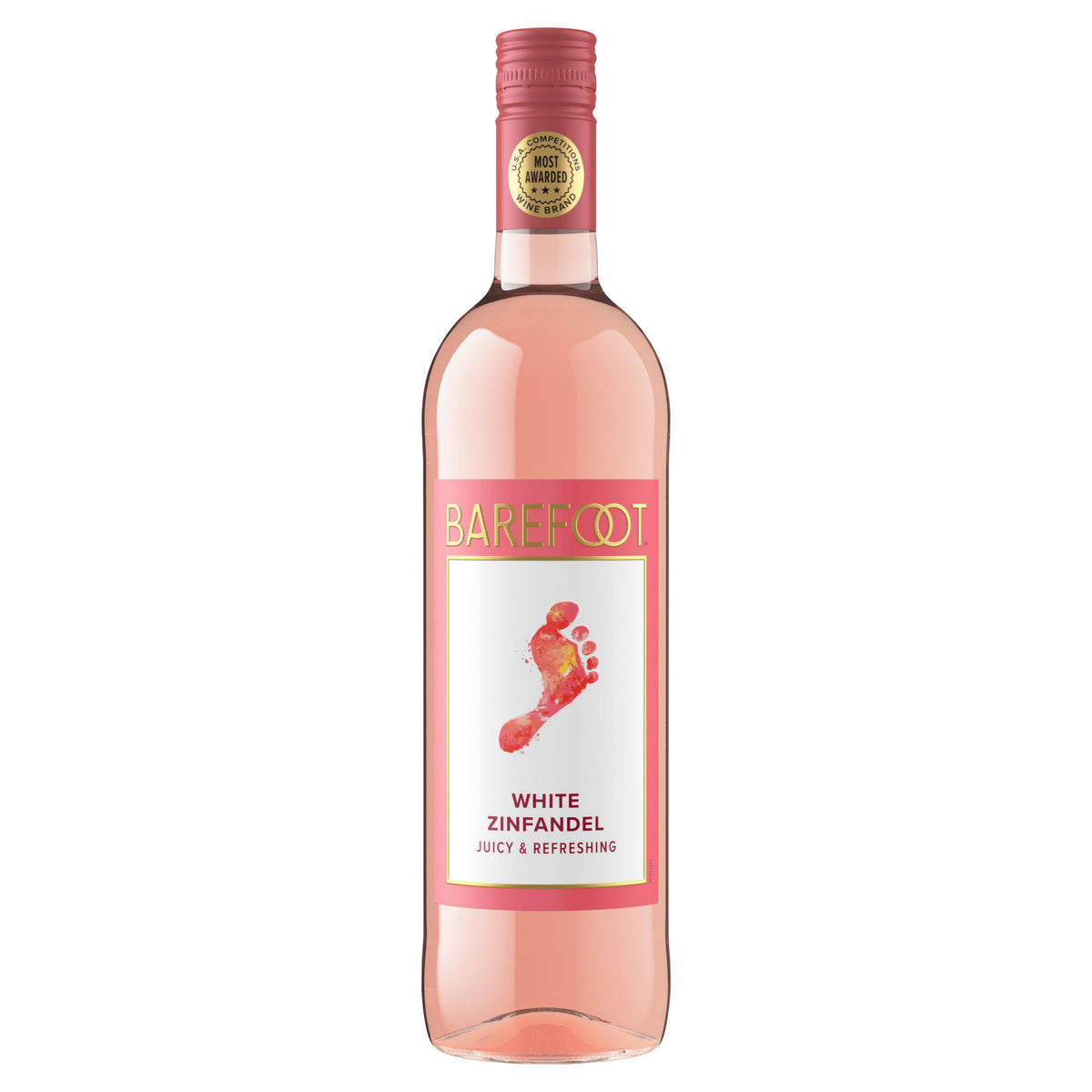 Barefoot White Zinfandel Rosé wine 75cl, imported from the UK