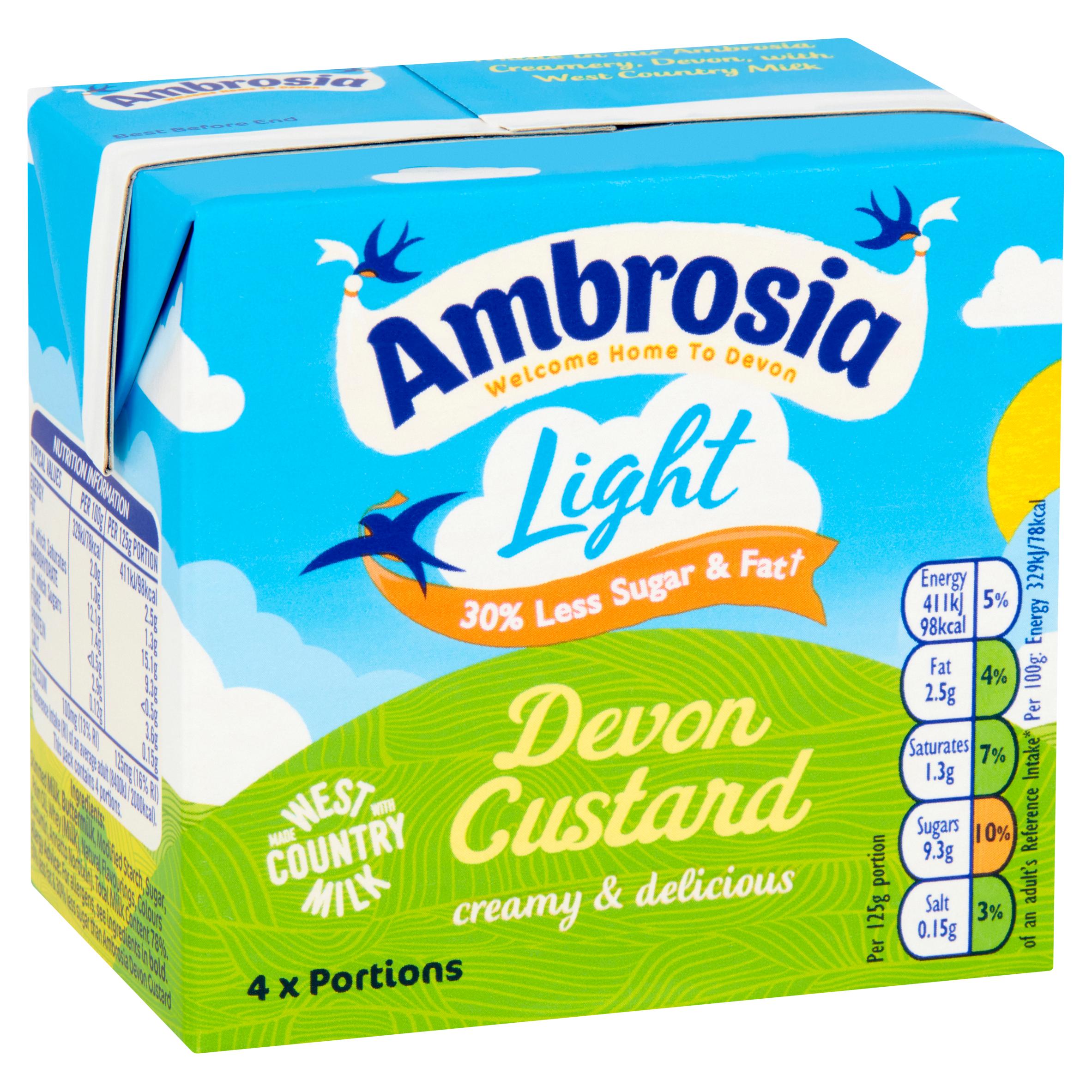 Ambrosia Light custard 500g carton - British product