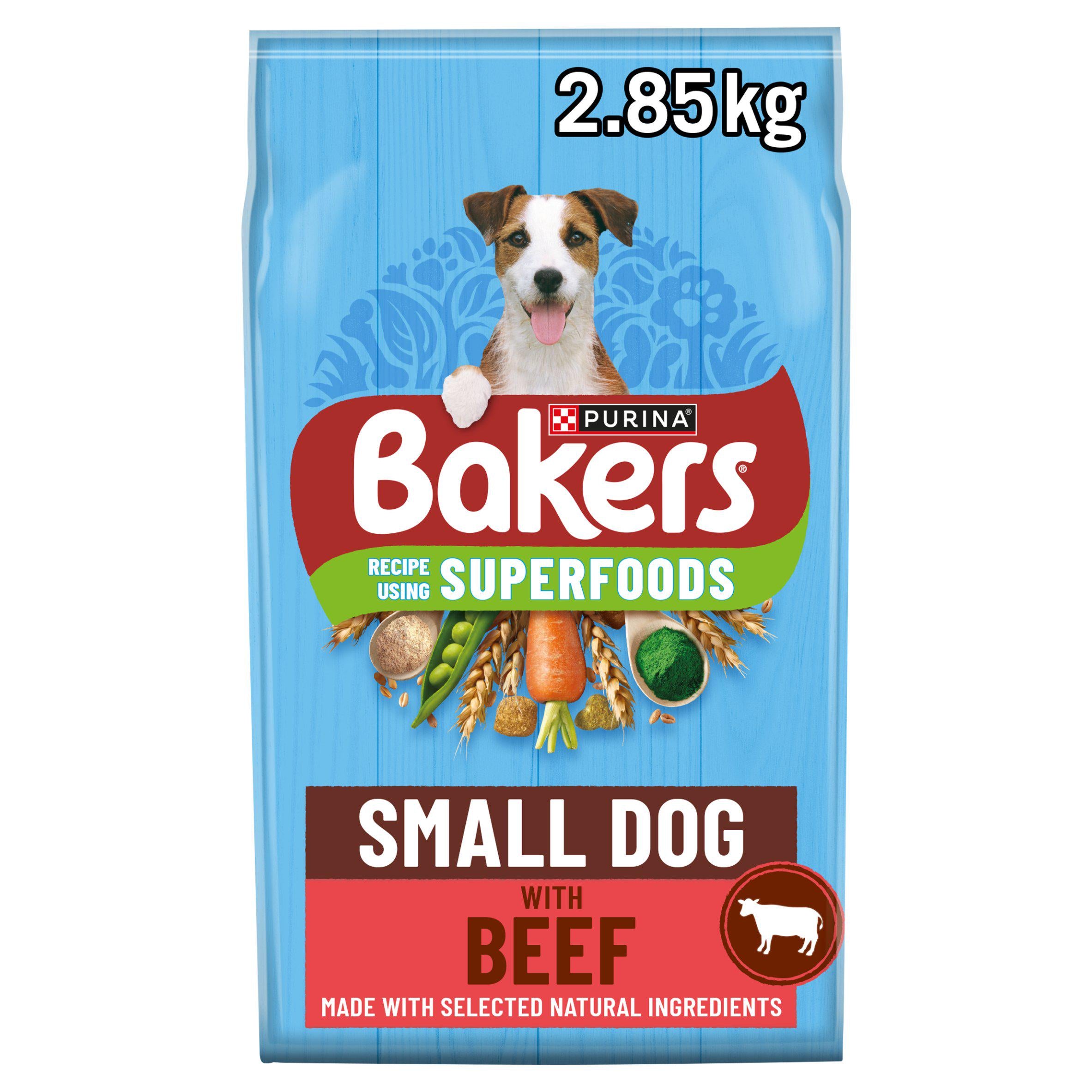 Bakers small dog beef dry food 2.85kg (British brand)