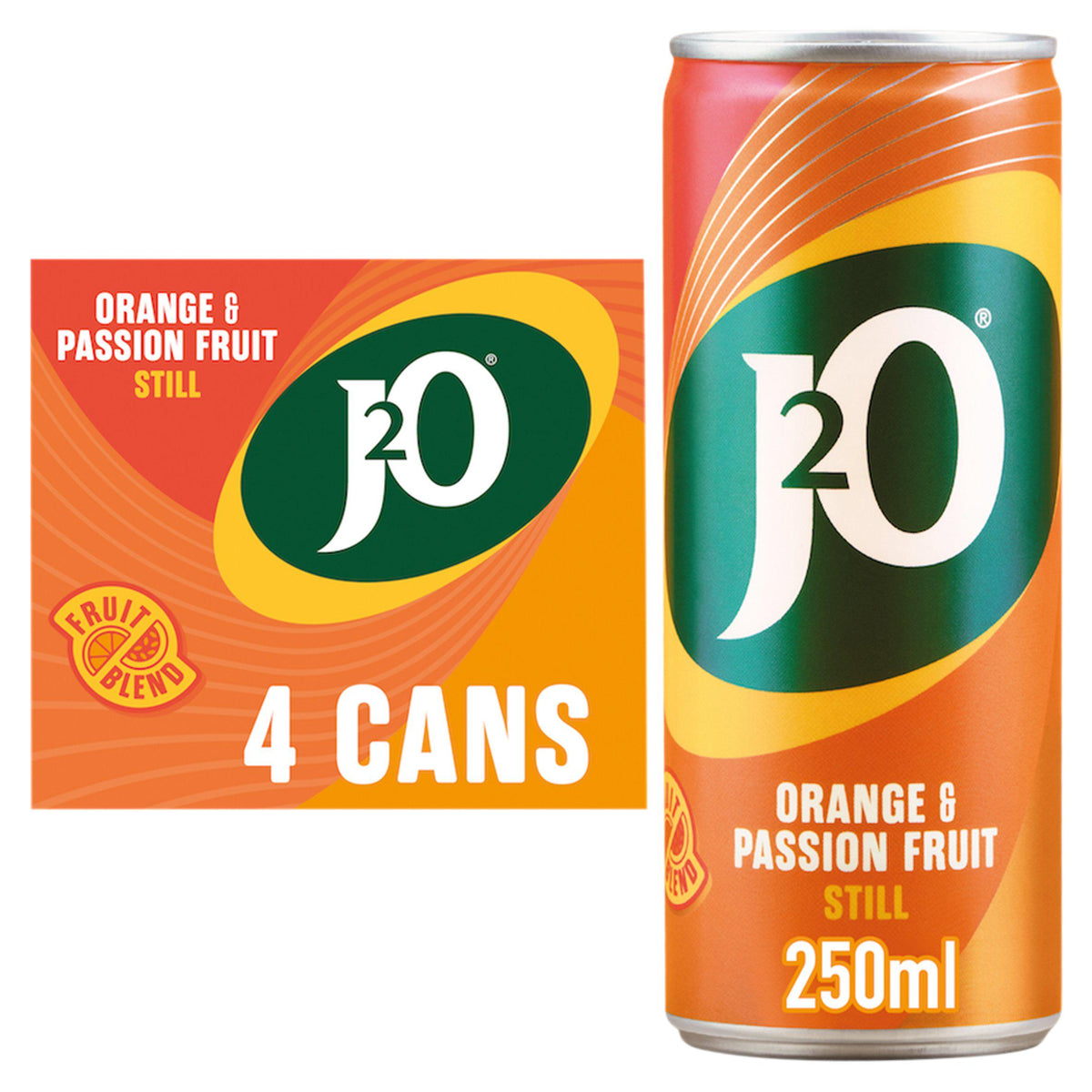 J2O orange passion fruit drink 4x250ml - British product