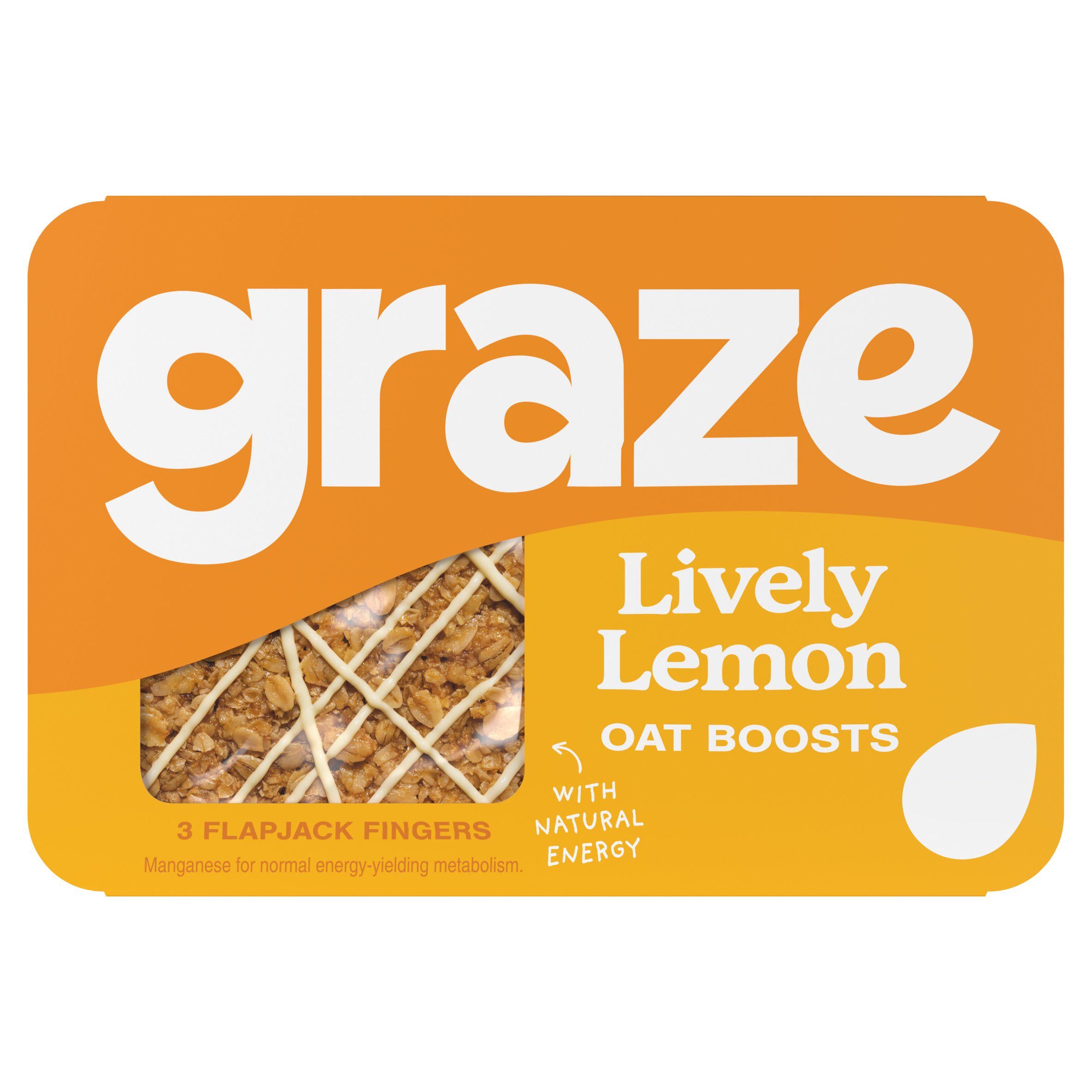 Graze lemon drizzle flapjack 50g, imported from the UK