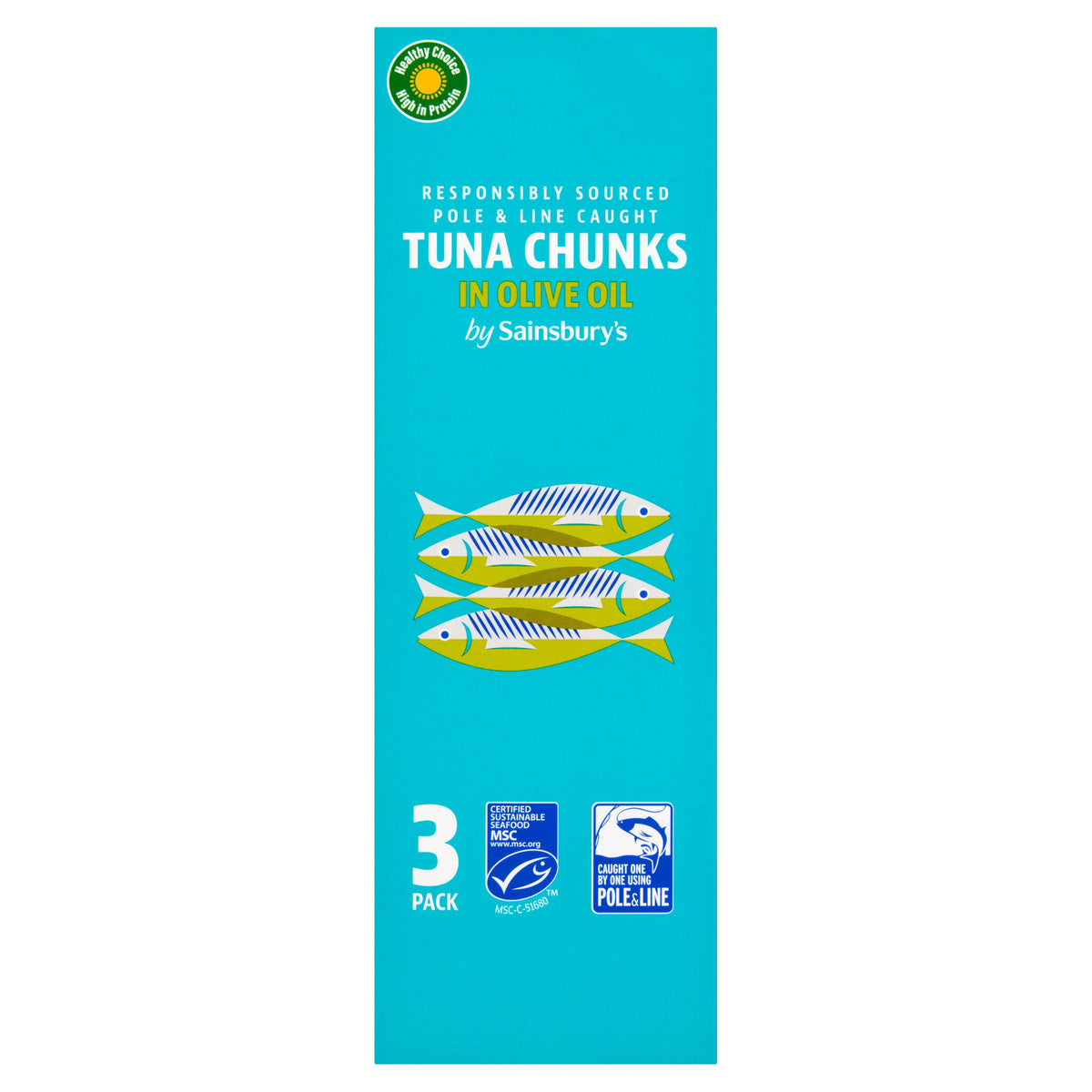 Sainsbury's tuna chunks in olive oil 3x80g - British product