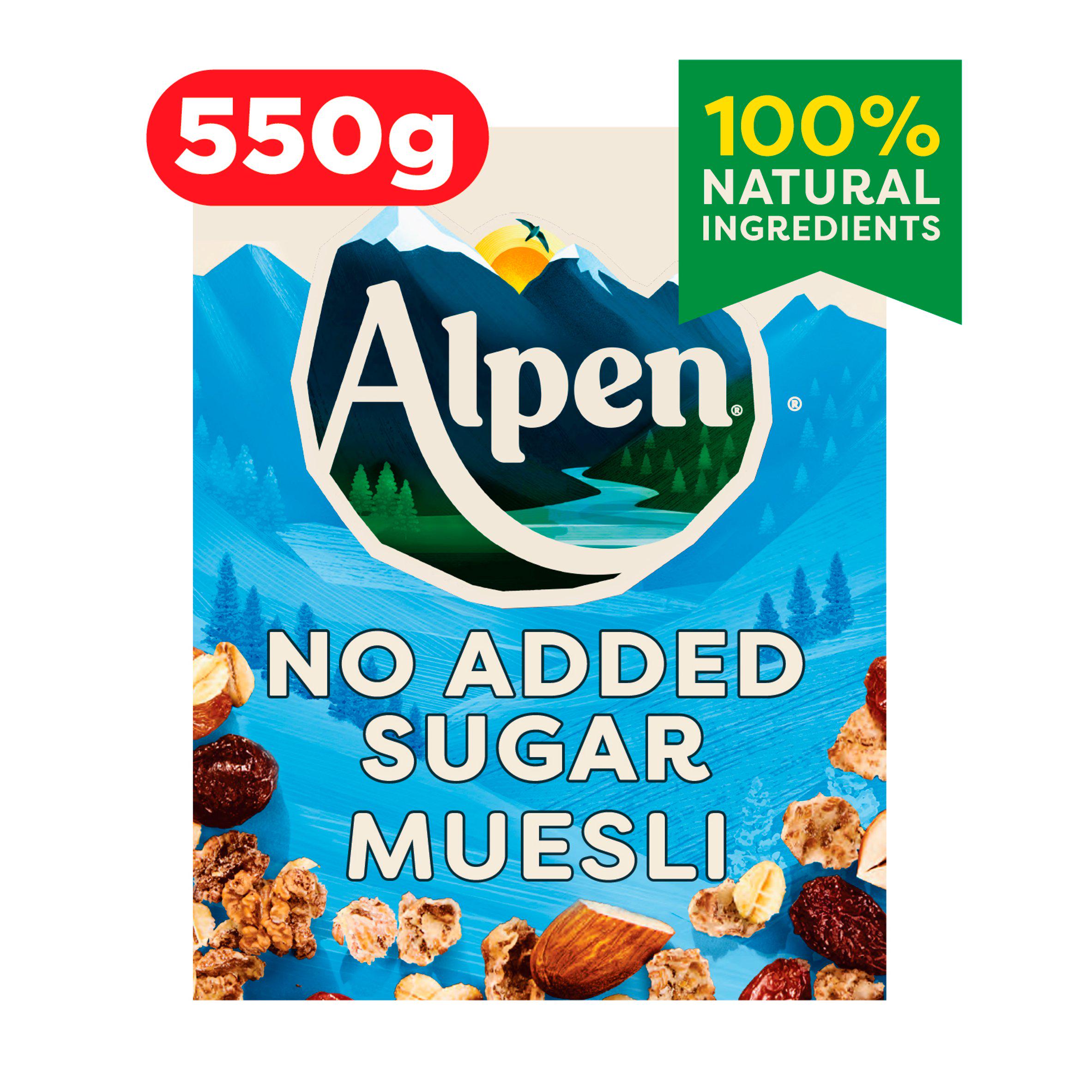 Alpen No Added Sugar Muesli 550g breakfast cereal (British brand)