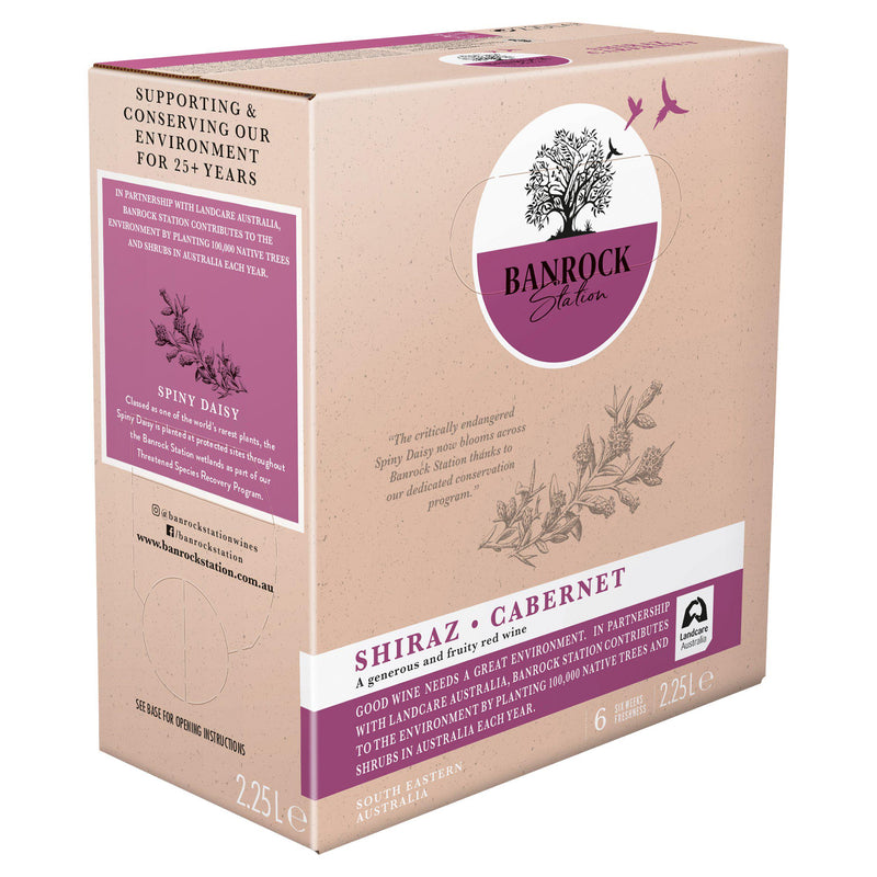 Banrock Station Shiraz Cabernet boxed red wine 2.25L, imported from the UK