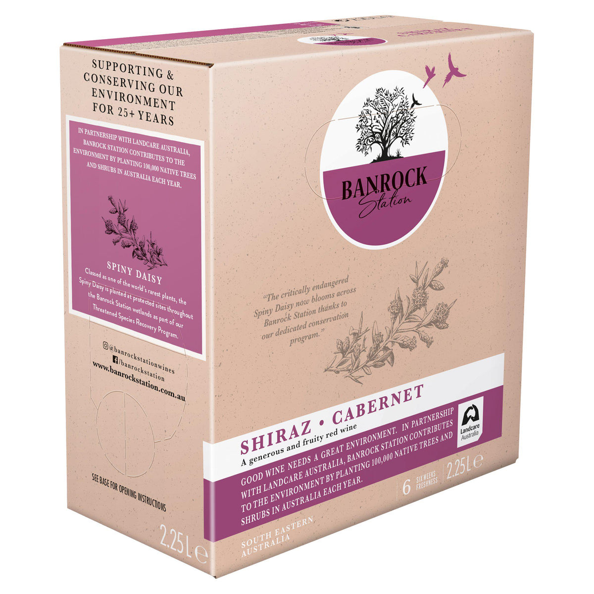 Banrock Station Shiraz Cabernet boxed red wine 2.25L, imported from the UK