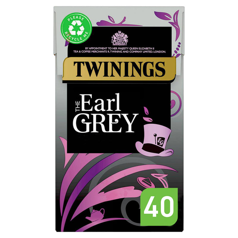 Twinings Earl Grey plant based tea bags 40 count, imported from the UK