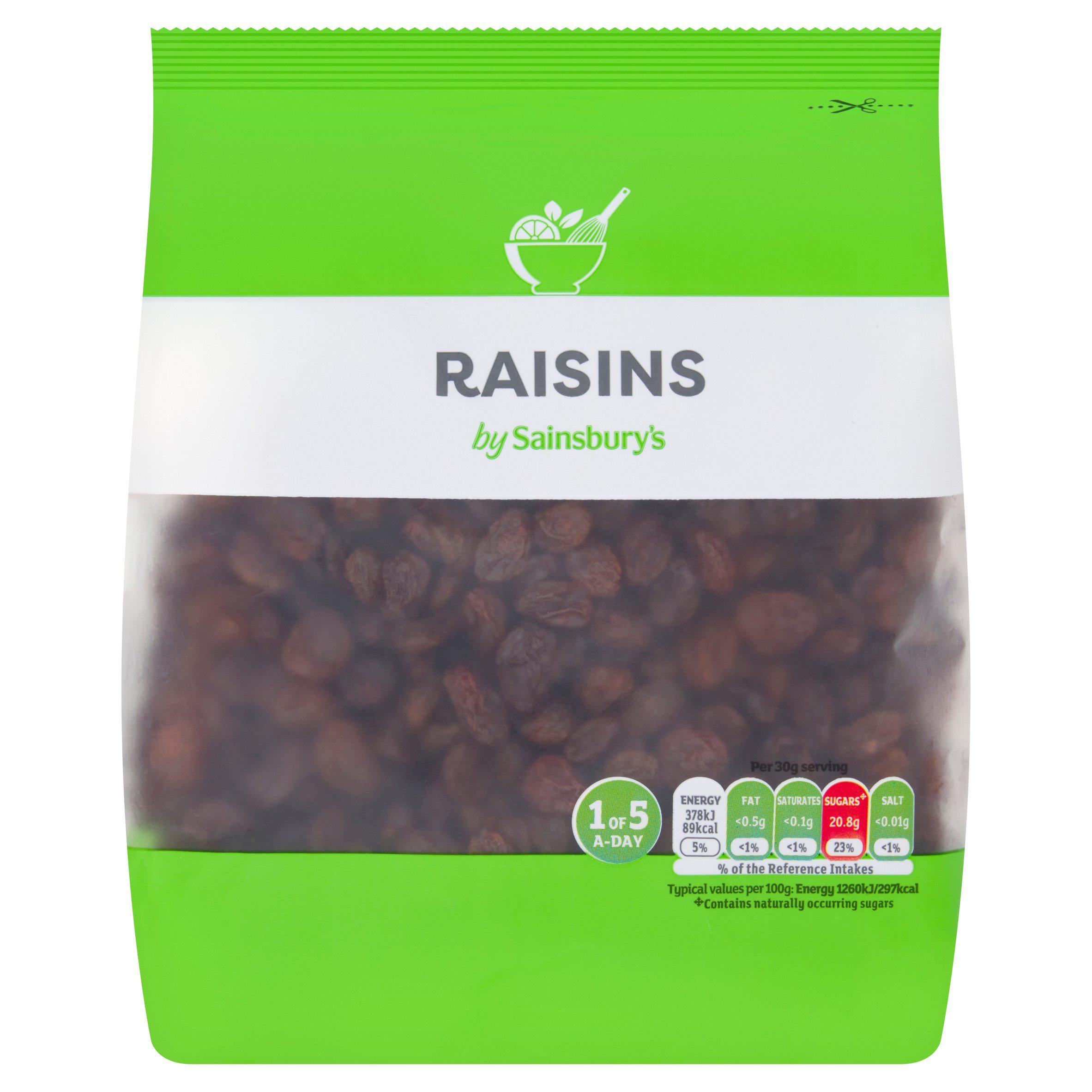 Sainsbury's seedless raisins 500g - British product