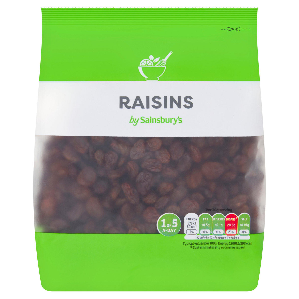 Sainsbury's seedless raisins 500g - British product