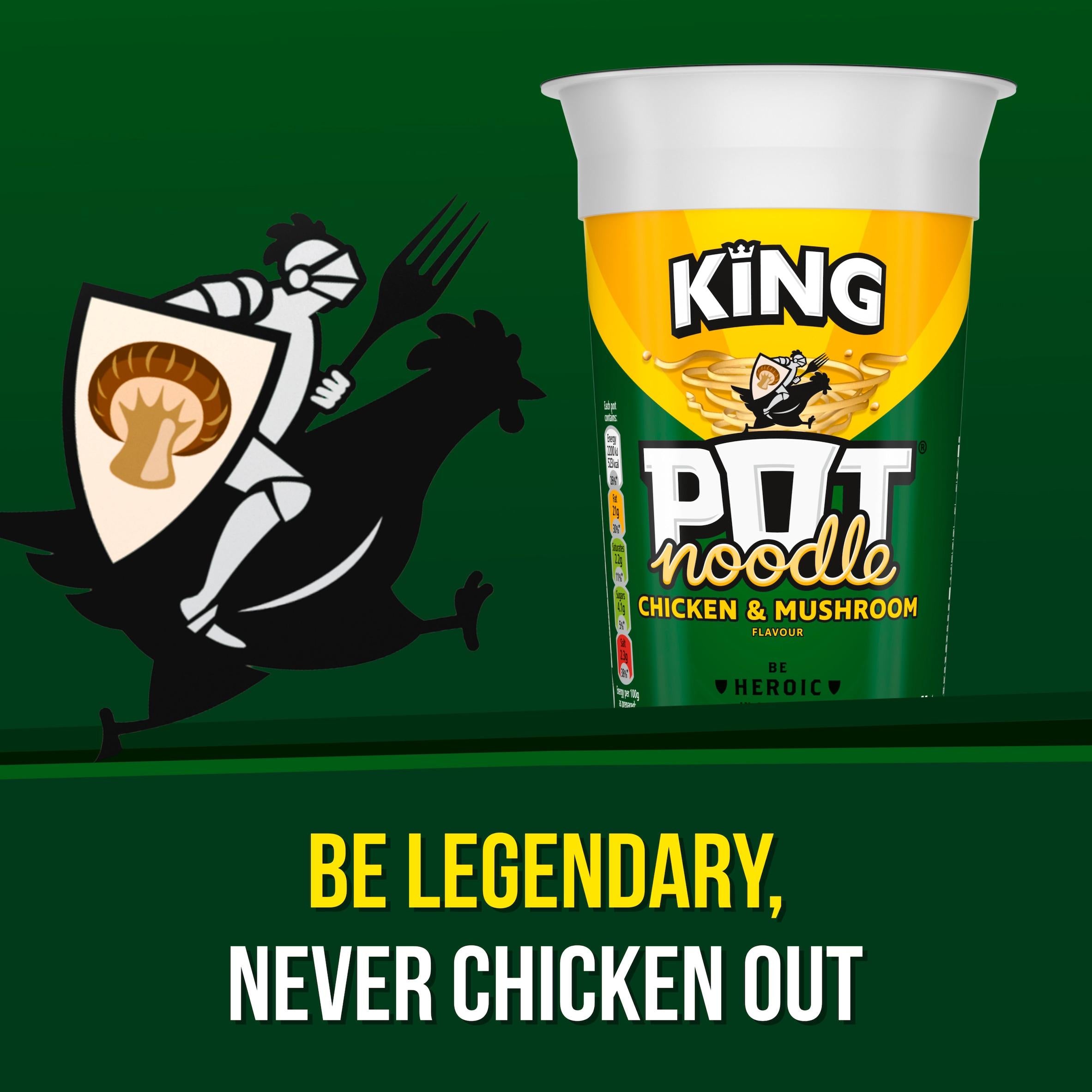 Pot Noodle Chicken & Mushroom instant noodles 114g, imported from the UK