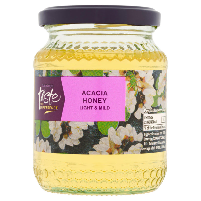 Sainsbury's Taste the Difference Acacia Honey 340g jar (British brand)