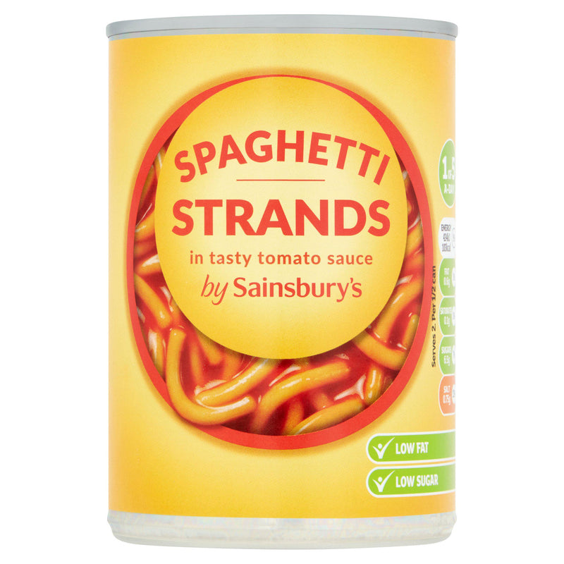 Sainsbury's spaghetti in tomato sauce 400g, UK version
