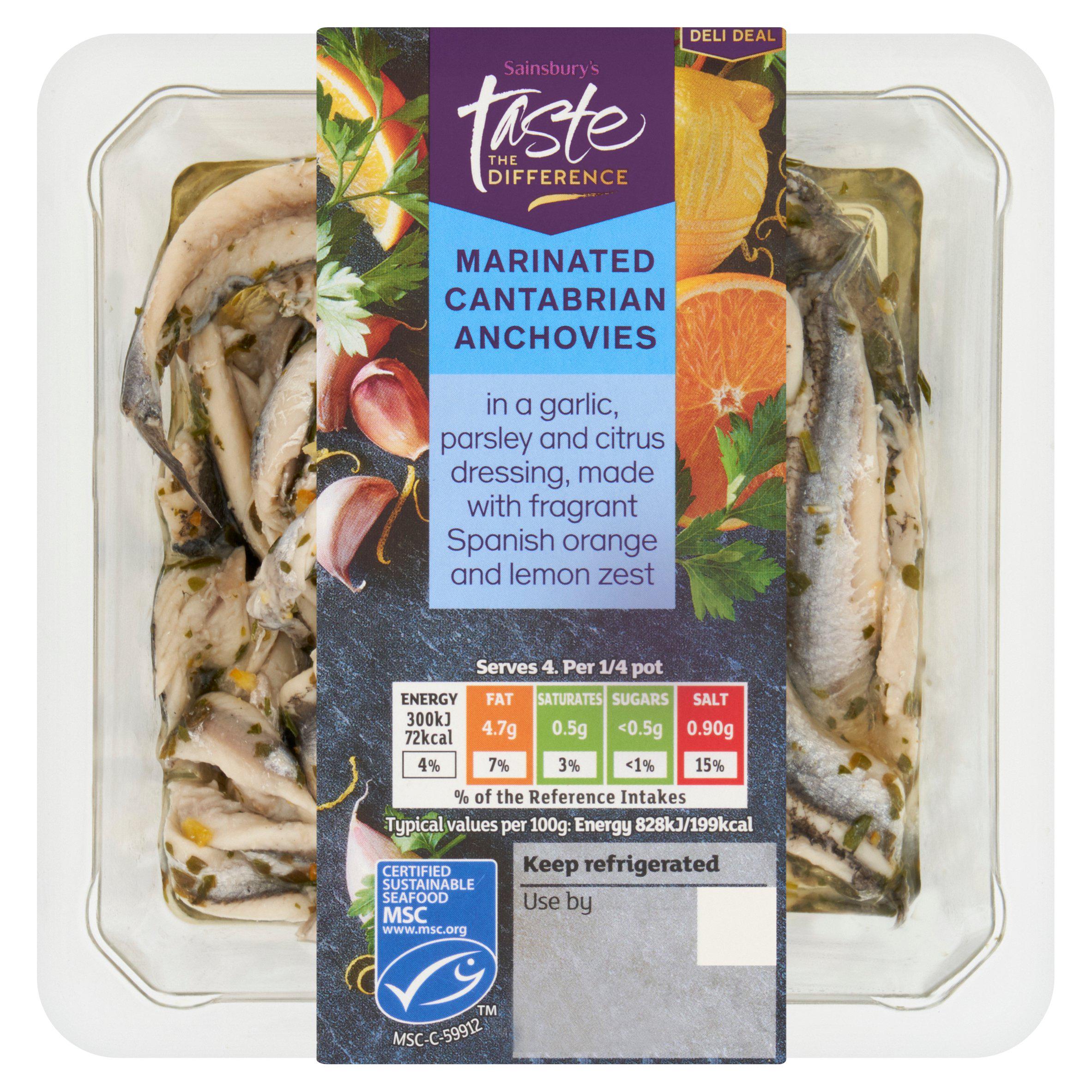 Sainsbury's Marinated Anchovies, Taste the Difference 145g