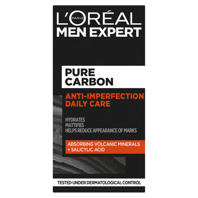 Sainsburys L'Oreal Men Expert Pure Carbon Anti Spot Eksfolierende Daglig Ansiktskrem 50ml- Kjøp online hos McGrocer