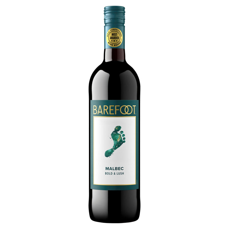 Barefoot Malbec red wine 75cl, imported from the UK