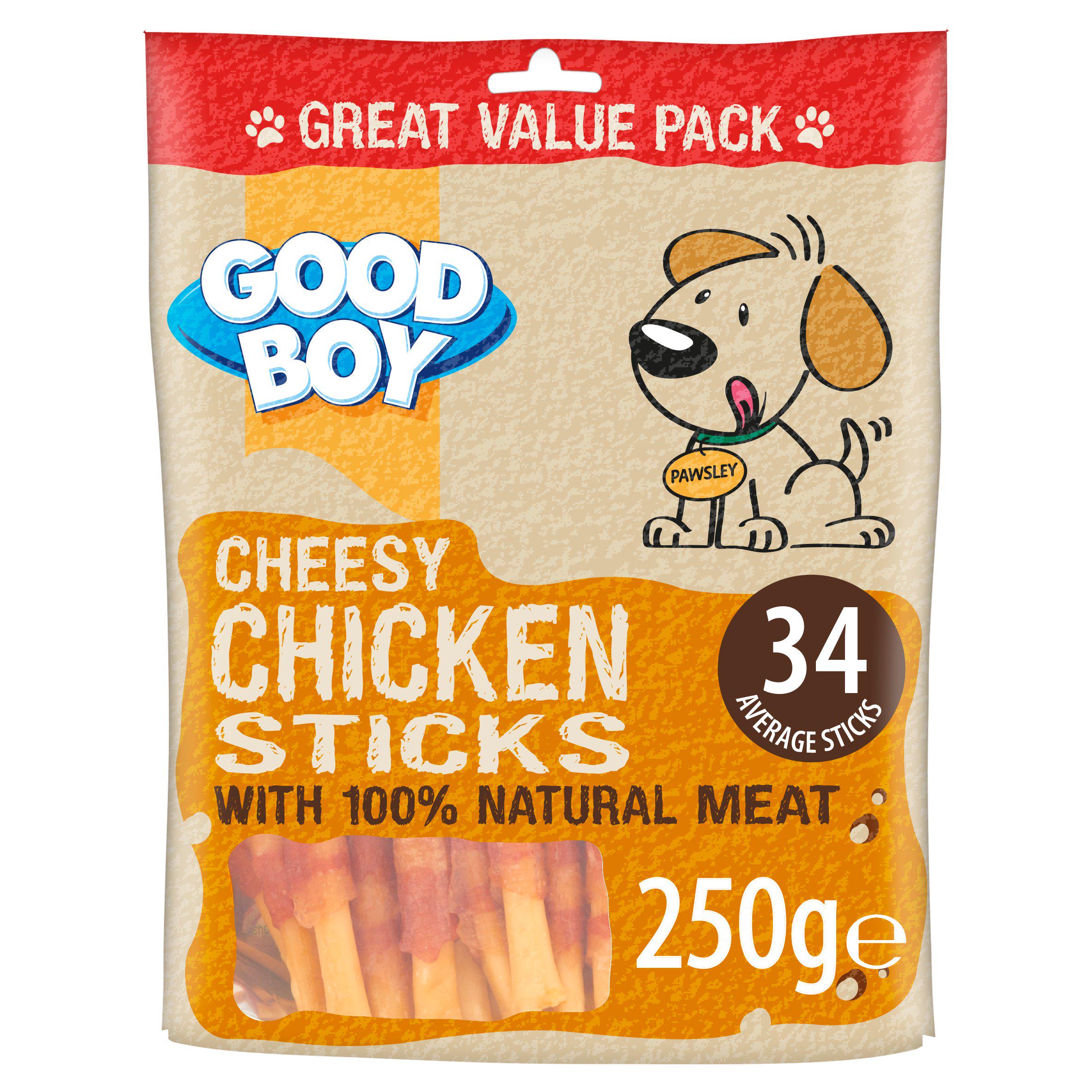 Low-Fat Cheesy Chicken Dog Treat Sticks 250g