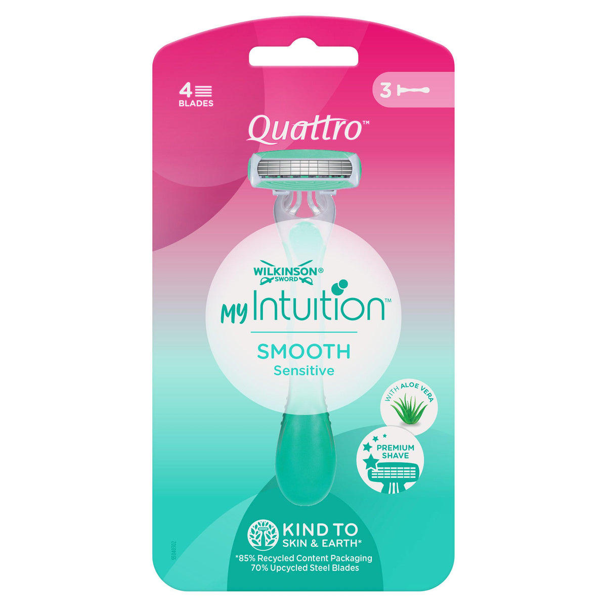 Wilkinson Sword Intuition Quattro women's disposable razors x4, UK version