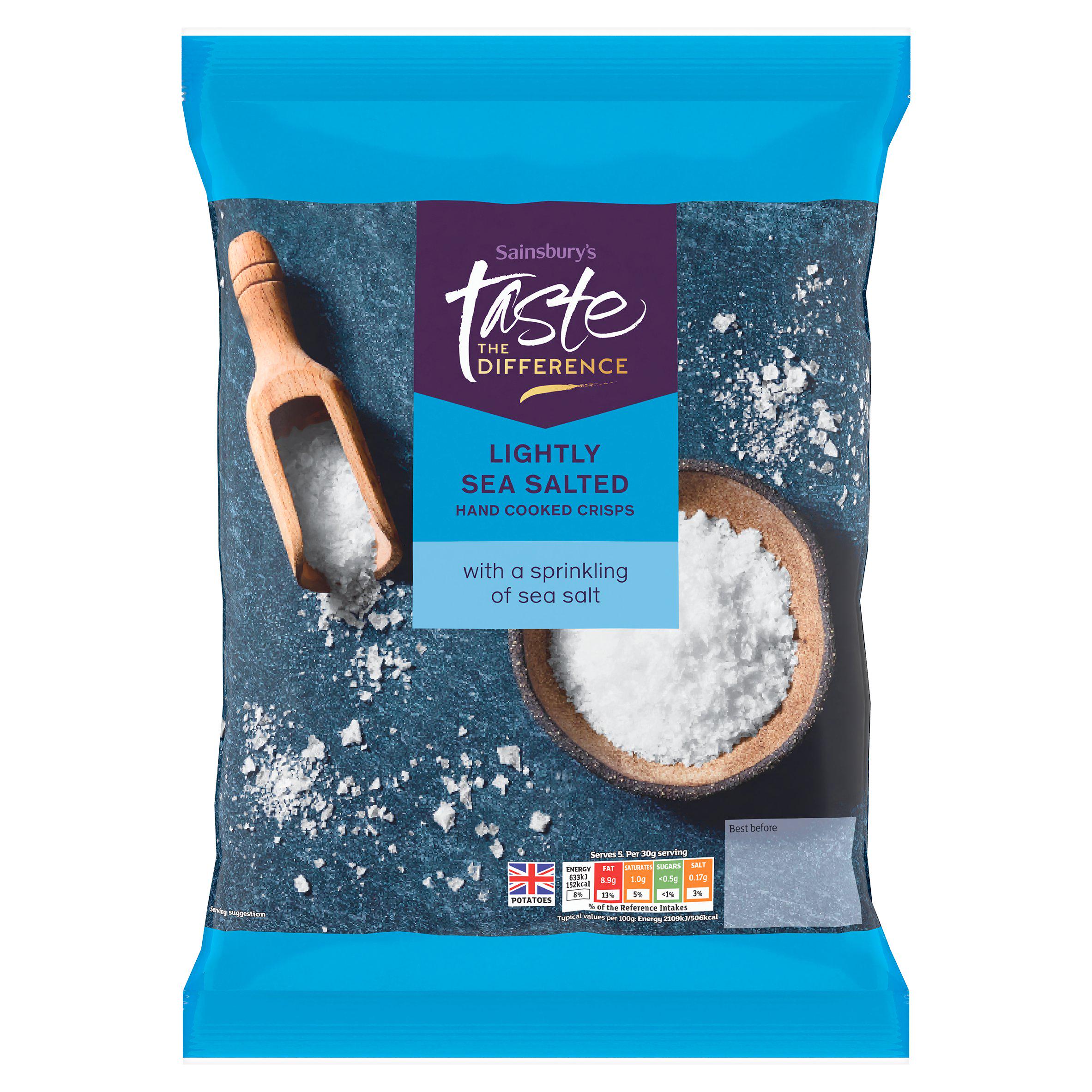 Sainsbury's gourmet sea salt crisps 150g - British product