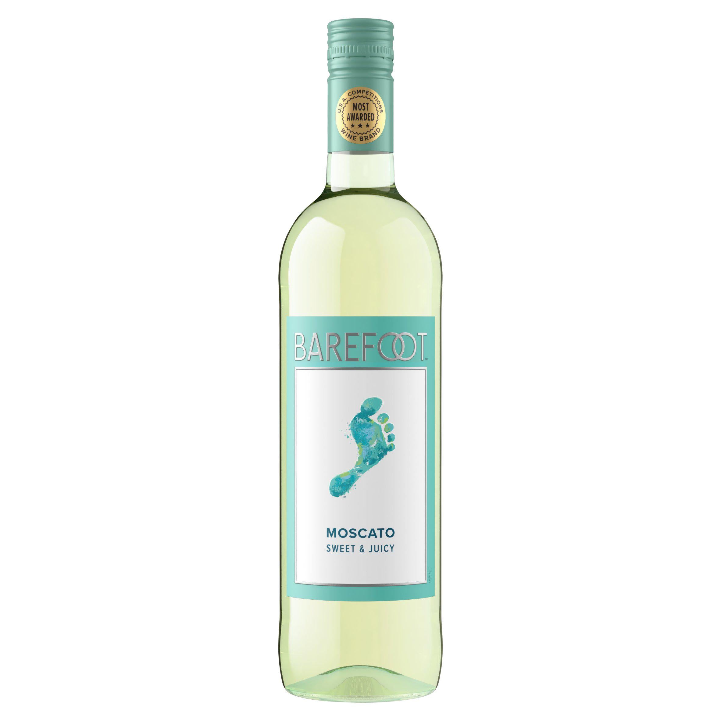 Barefoot Moscato White Wine 75cl, imported from the UK