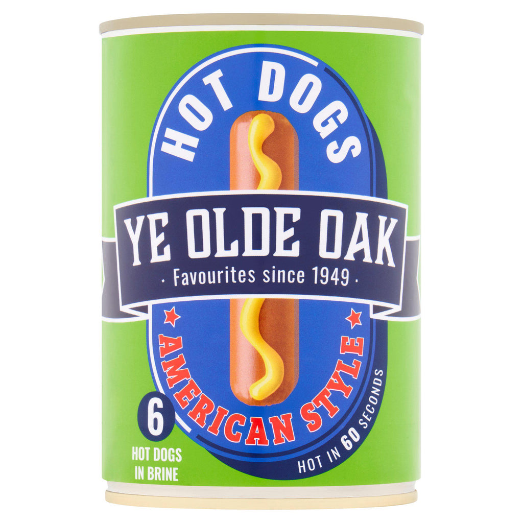 Ye Olde Oak US Style Hot Dogs x6 400g (200g*)