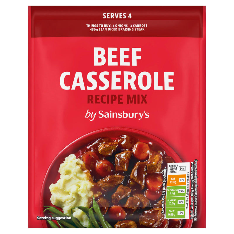 Sainsbury's beef casserole recipe mix 40g, UK version