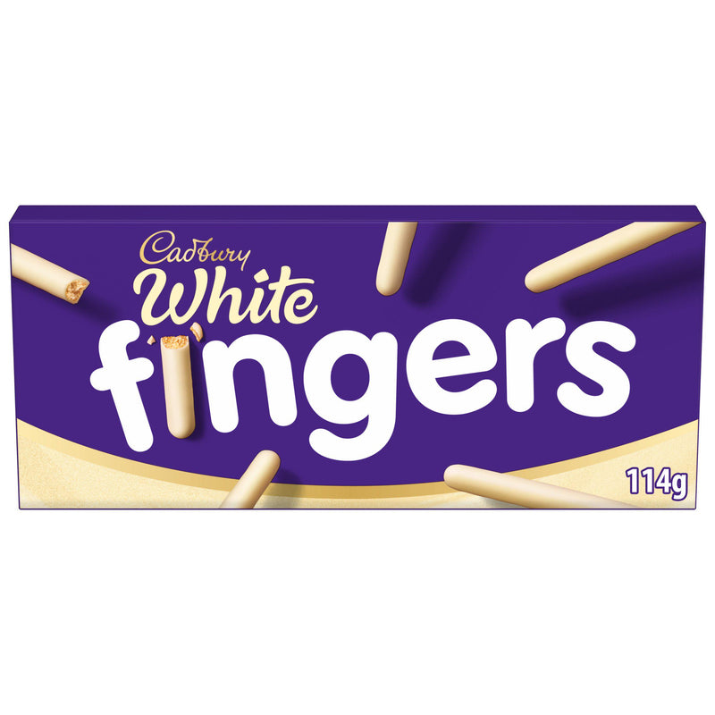 Cadbury white chocolate fingers biscuits 114g, UK version