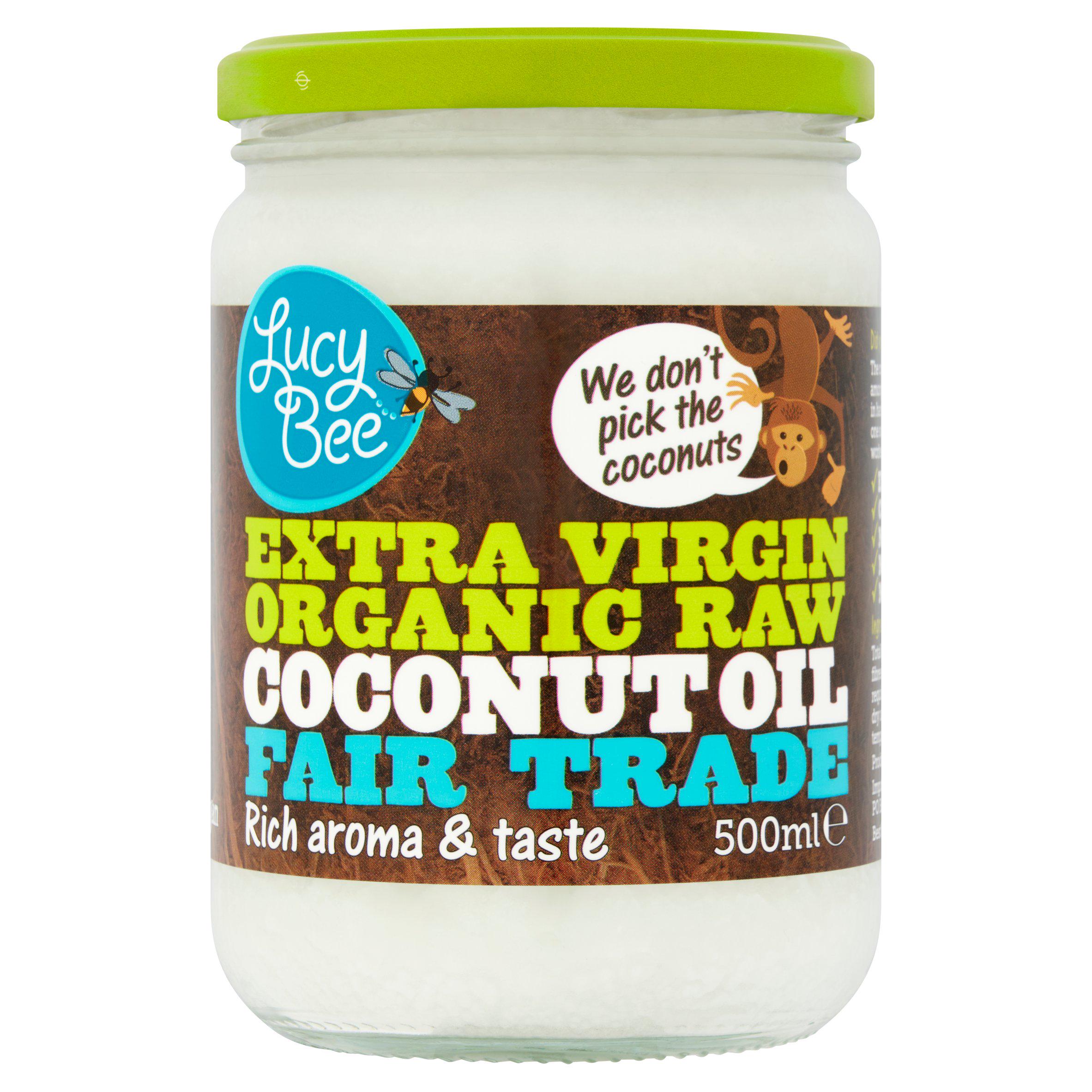 Lucy Bee organic raw coconut oil 500ml, UK version