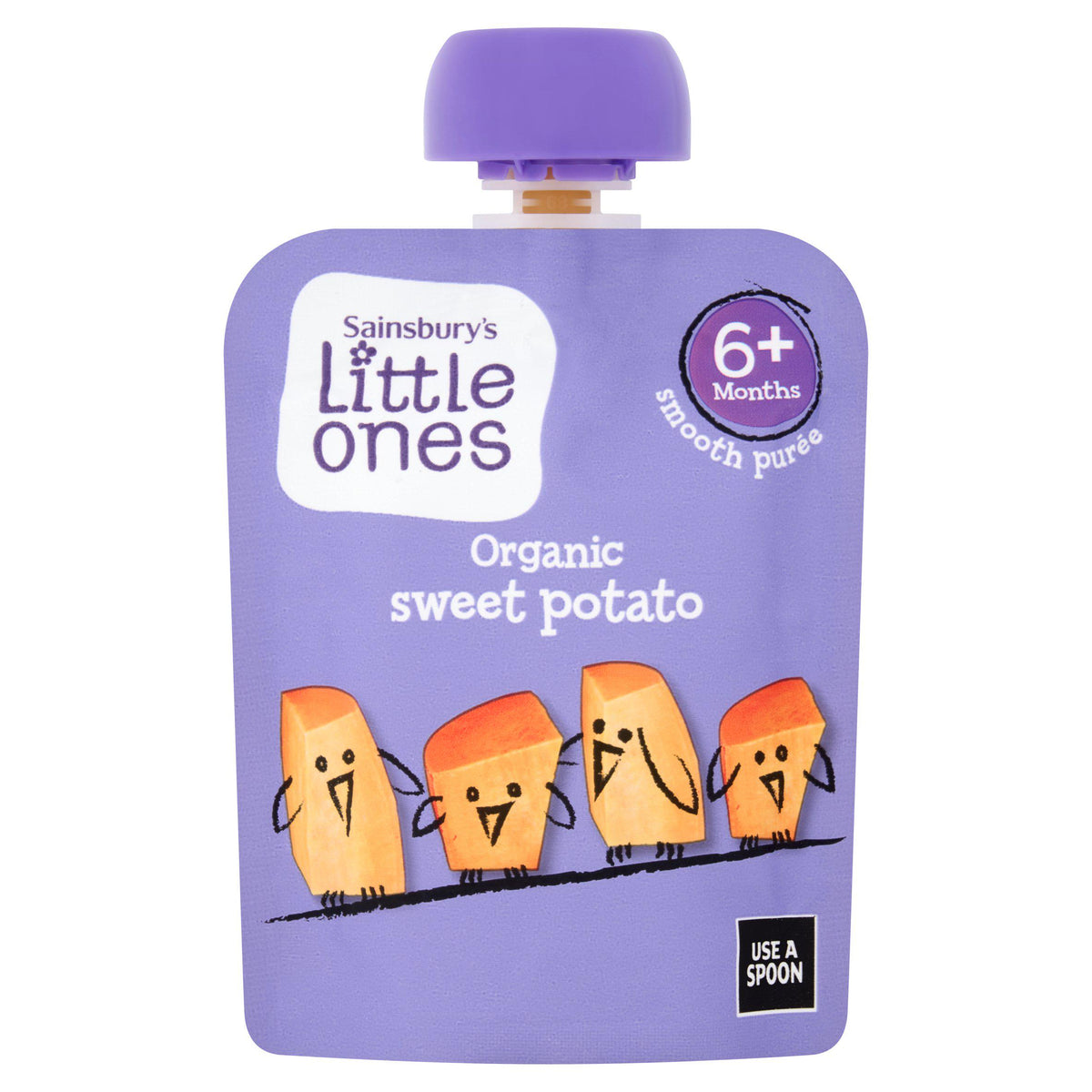Sainsbury's Little Ones organic sweet potato baby puree 70g, imported from the UK