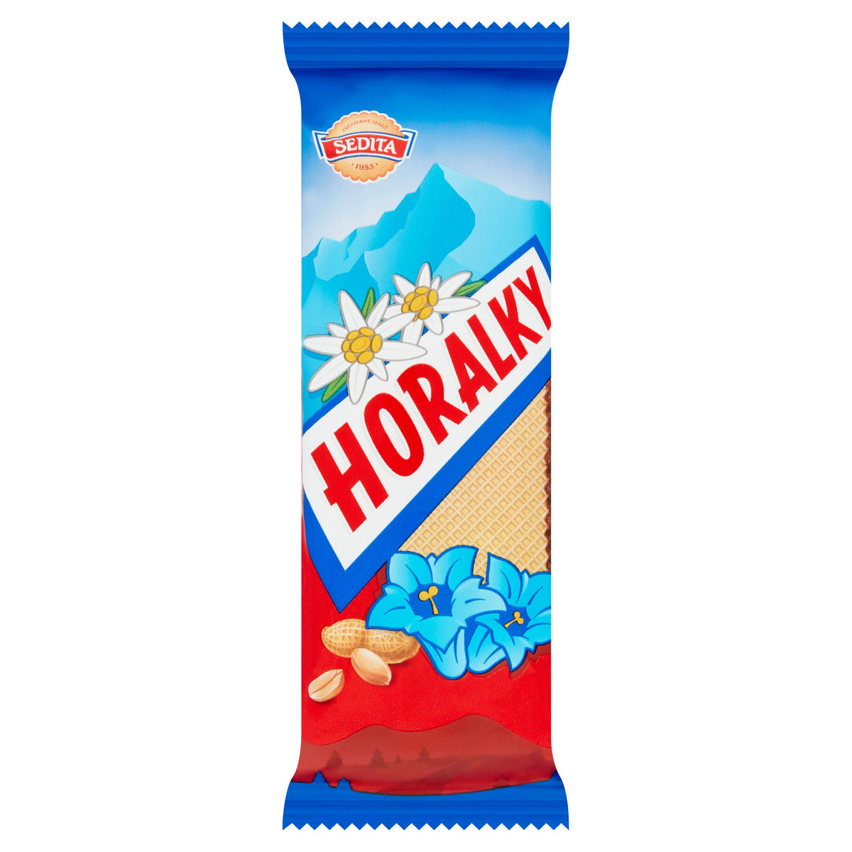 Horalky wafers with peanut cream filling cocoa coating 50g, UK version