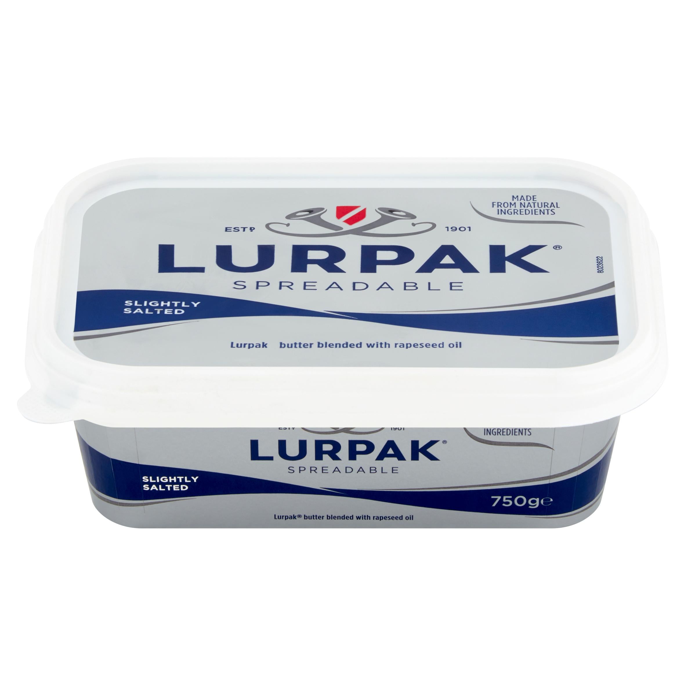 Lurpak Slightly Salted Spreadable Butter Blend 750g - British product