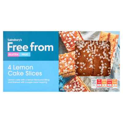 Sainsburys Sainsbury's Free From 4 Lemon Cake Slices 100g- Buy online at McGrocer