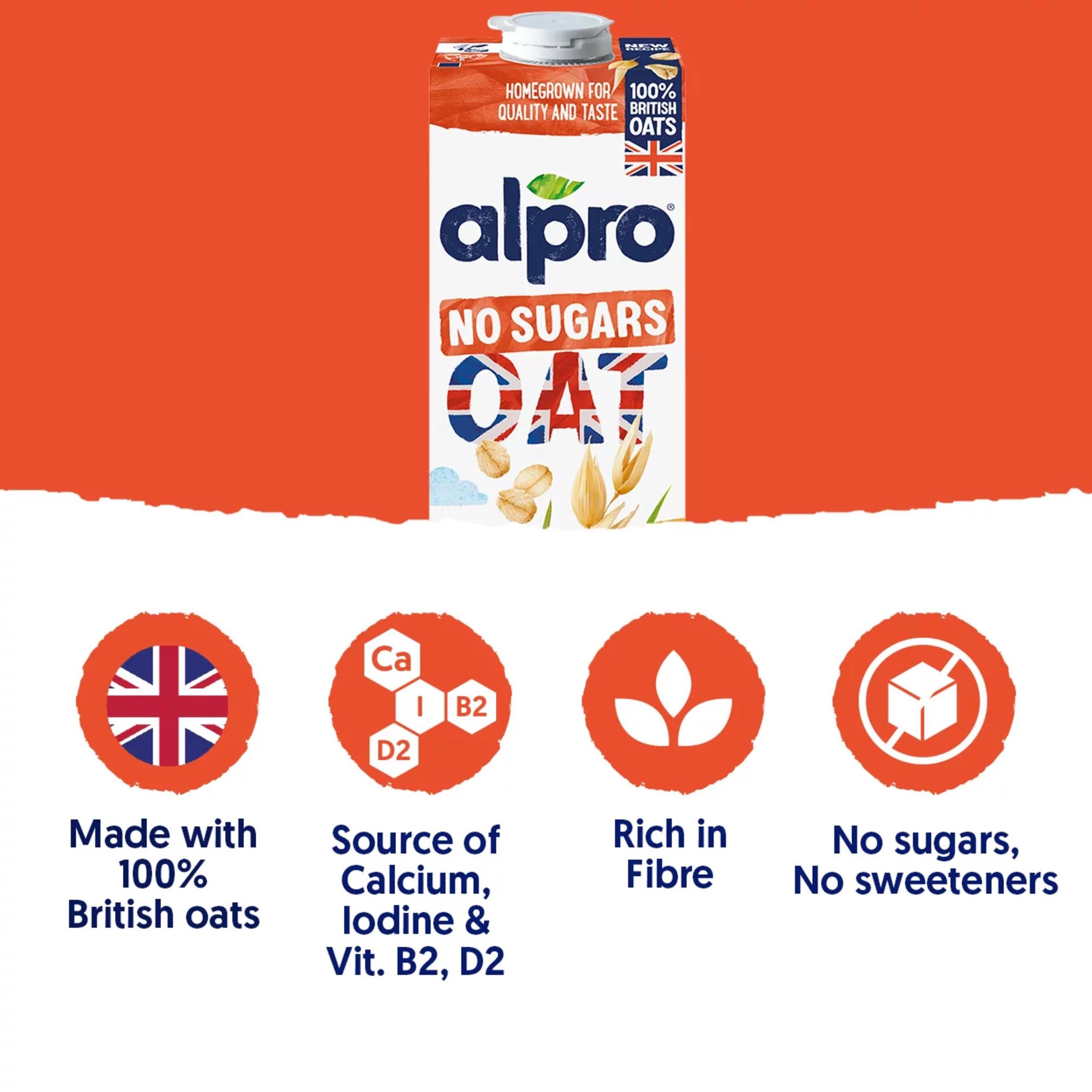 Alpro oat drink no sugar 1L (British brand)