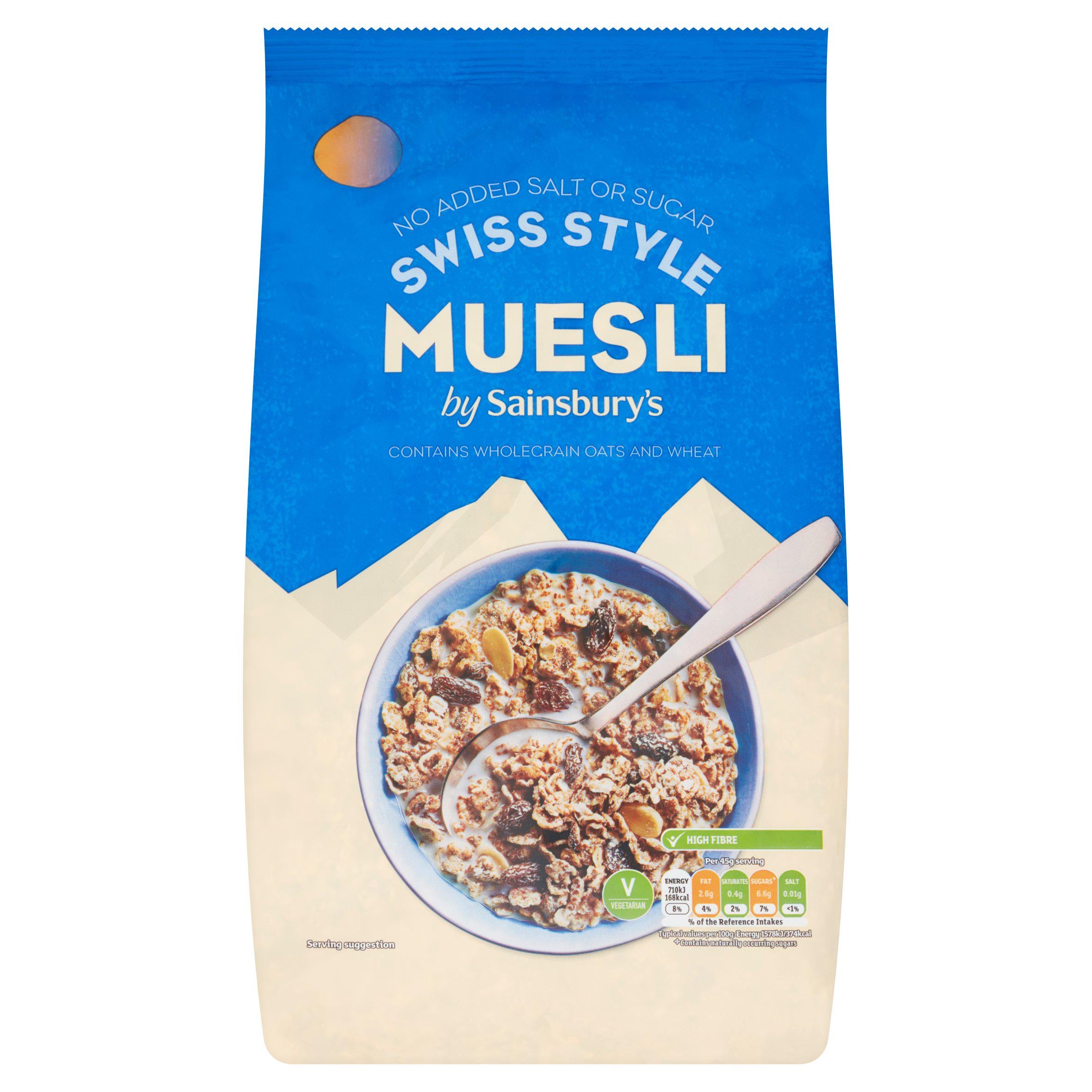 Sainsbury's Swiss Style Muesli 1kg no added salt or sugar - British product