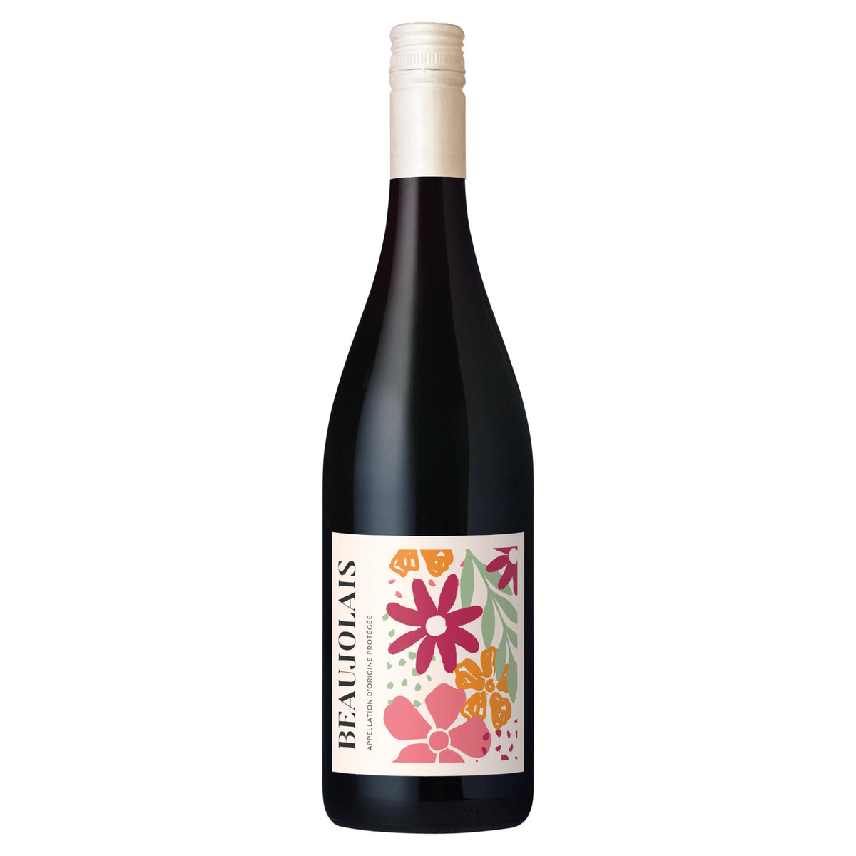 Beaujolais Symphonie de Fleurs red wine bottle, imported from the UK