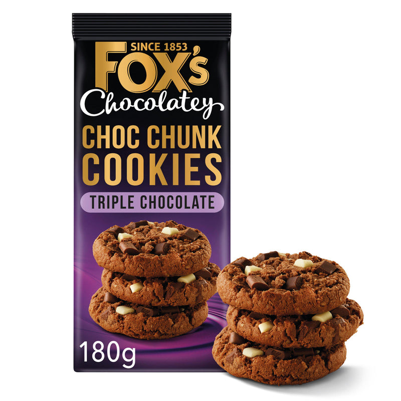 Fox's triple chocolate cookies 180g, imported from the UK