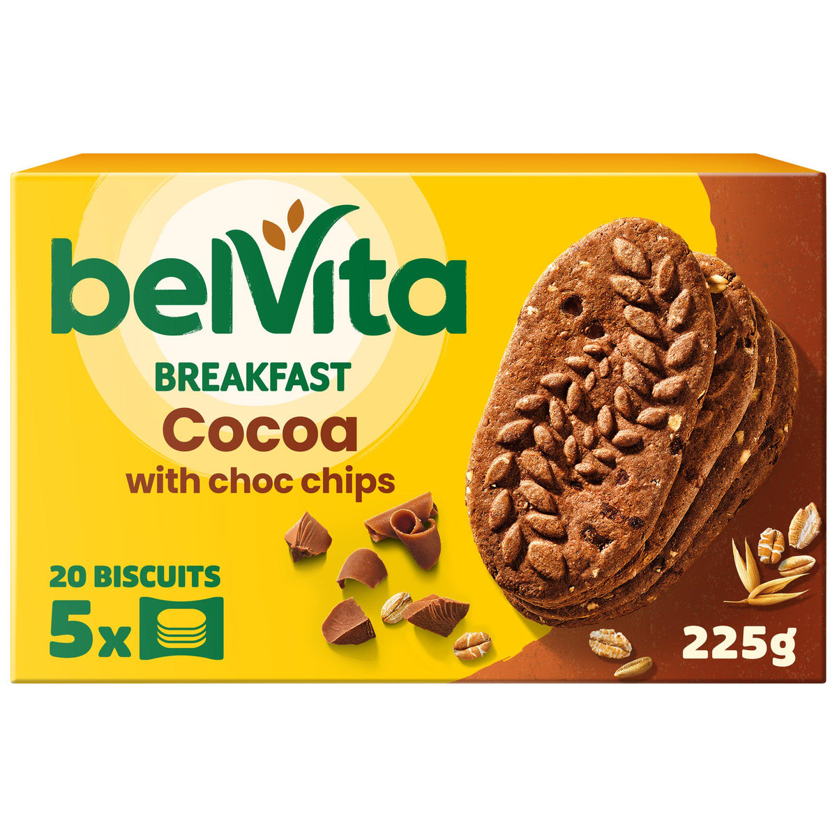 Belvita sjokoladekjeks frokostpakke 5x45g (britisk merke)