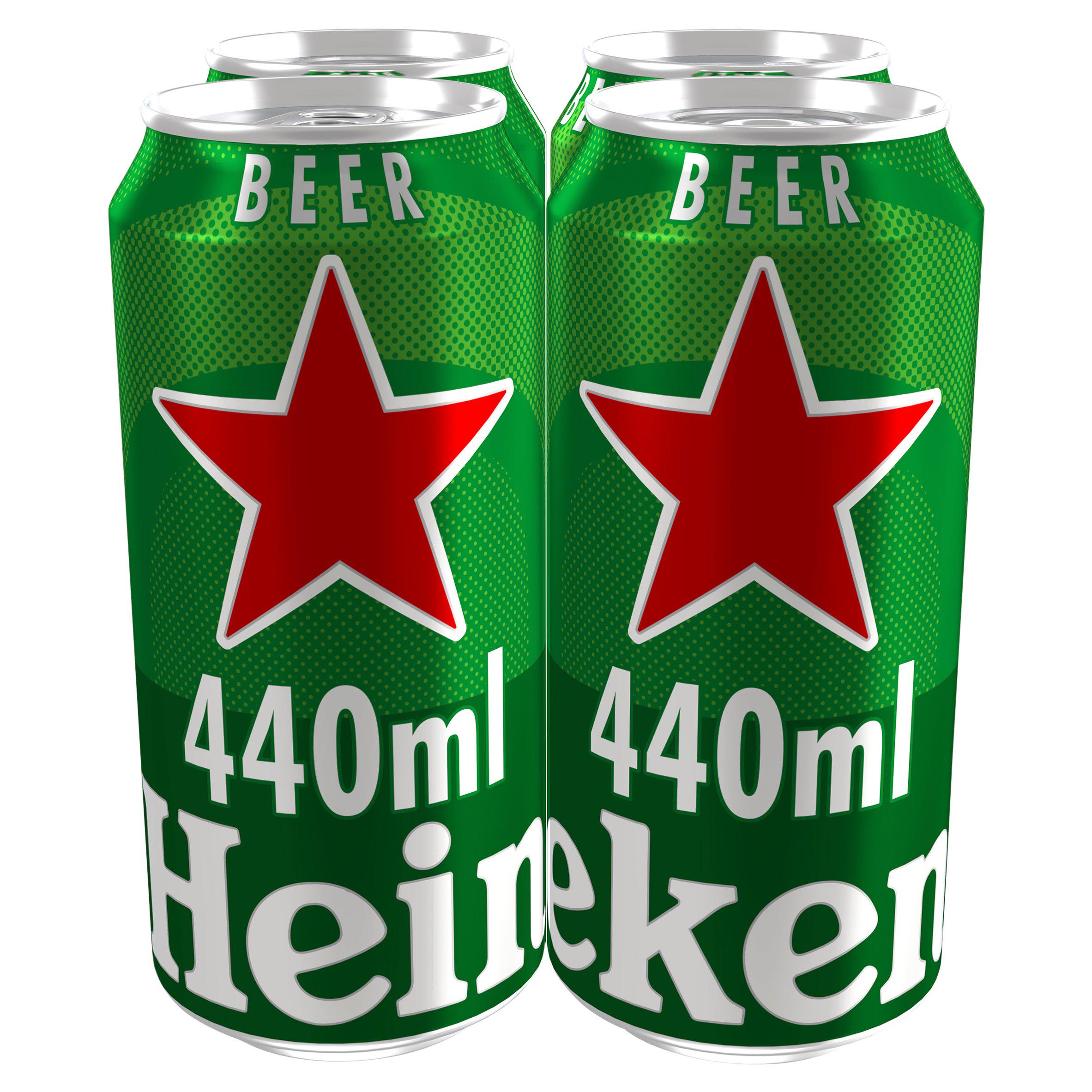 Heineken Premium Lager Beer 4x440ml cans, imported from the UK