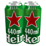 Heineken Premium Lager Beer 4x440ml cans, imported from the UK