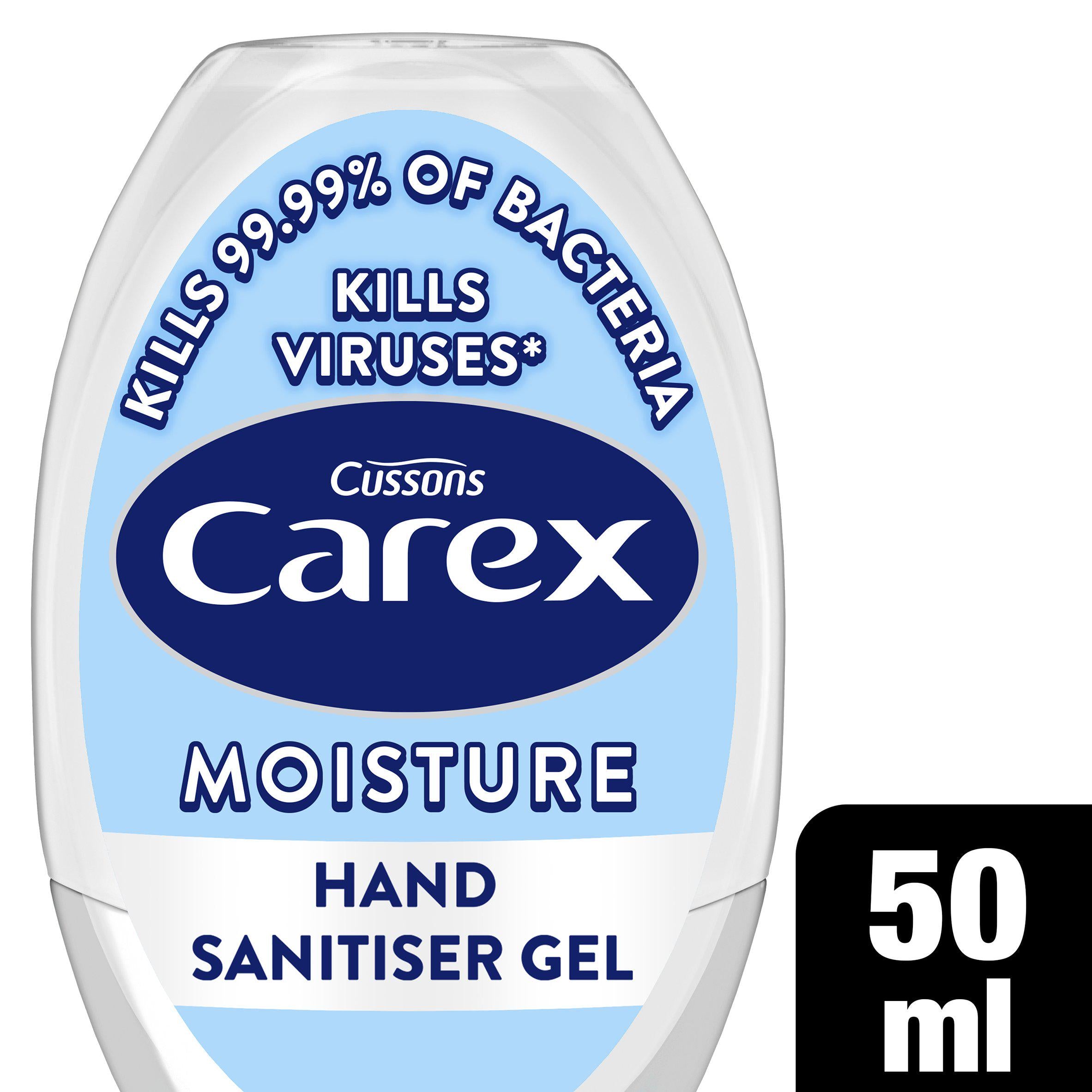 Carex Moisture Antibacterial Hand Sanitiser Gel Quick Dry 50ml GOODS Sainsburys   