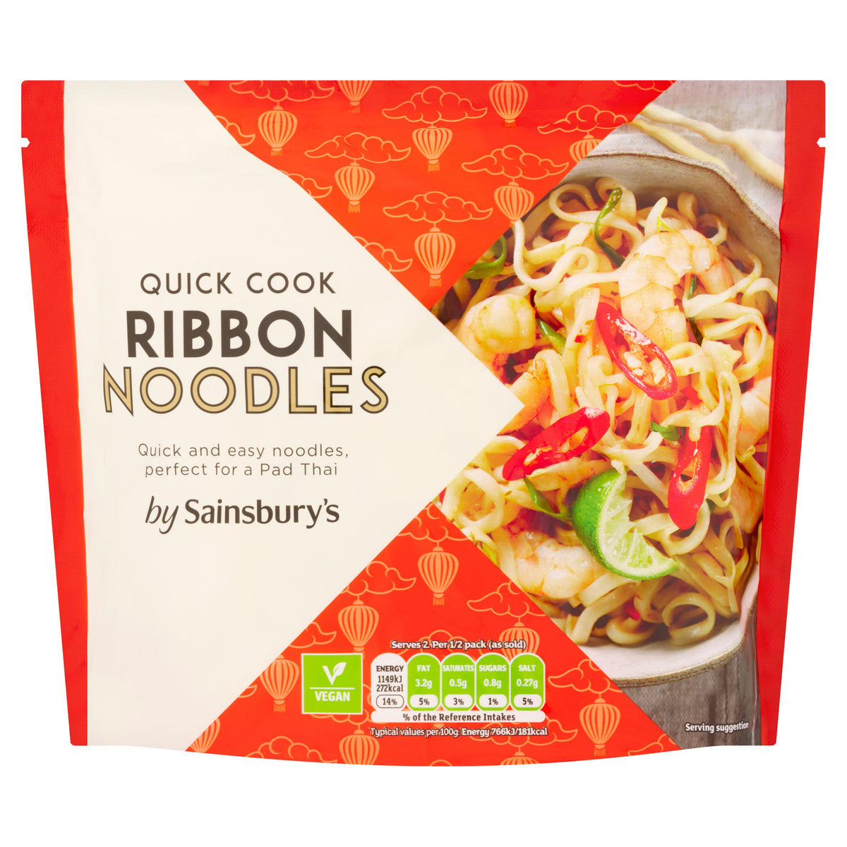 Sainsbury's Pad Thai ribbon noodles 300g - British product