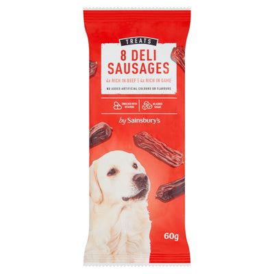 Sainsburys Sainsbury's Treats Deli Sausages x8 Dog Treats 60g- Buy online at McGrocer