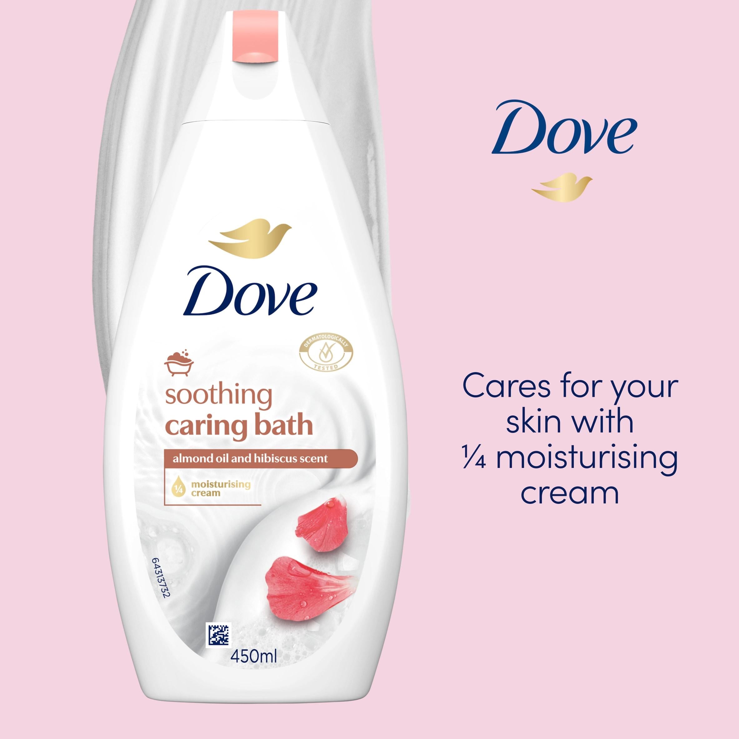 Dove almond and hibiscus bath soak 450ml (British brand)