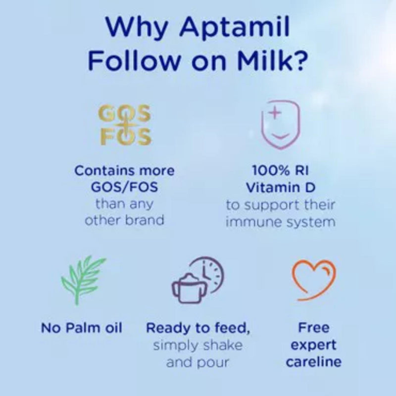 Aptamil 2 follow on baby milk formula 6x200ml - British product