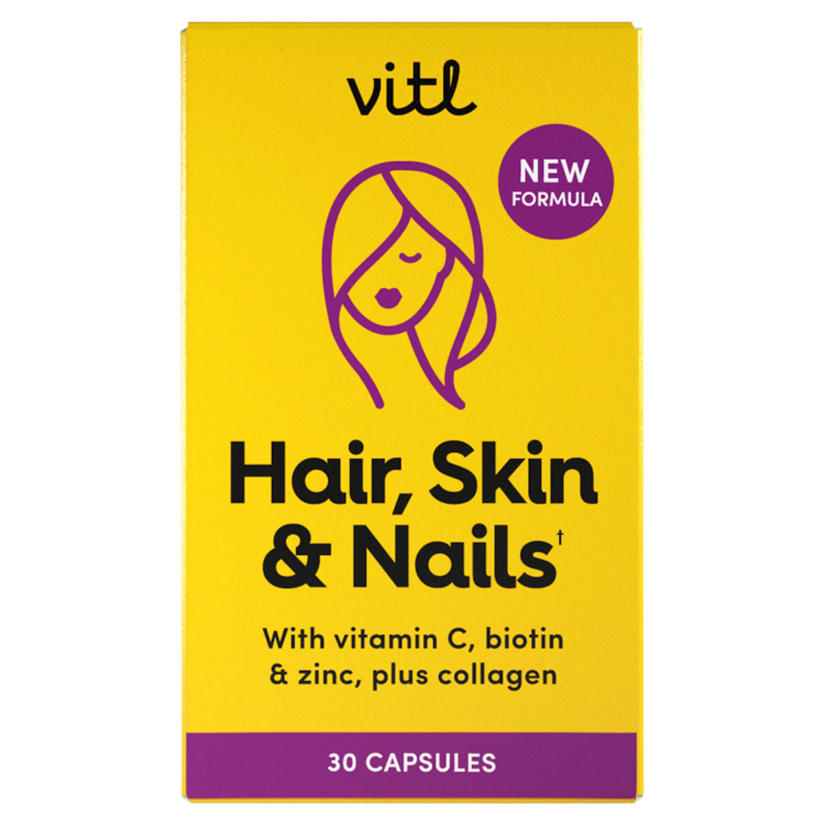 Vitl Hair Skin Nails Marine Collagen Capsules x30 Pack (British brand)